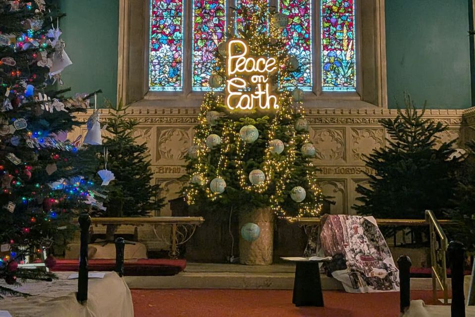 The interior of Crinken Church, in Shankill, ahead of the Christmas Tree Festival.